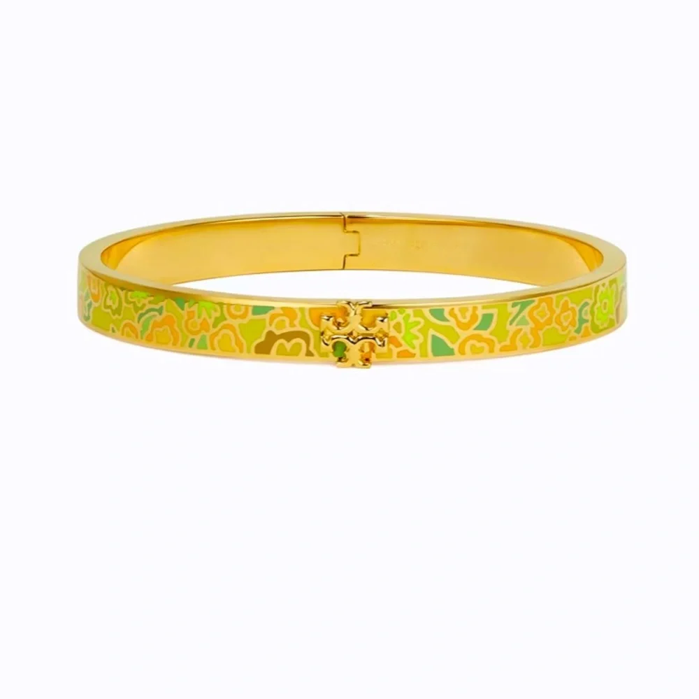 Tory Burch NWT Kira Blossom Ground-Off Enamel 7mm Bracelet MSRP $178